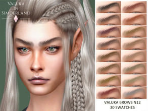 Sims 4 — Brows N12 by Valuka — 30 colours. You can find it in brows. Thumbnail for identification. HQ compatible.