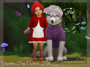 Sims 4 — Grandma Dog Costume Hat by Dissia — Dog grandma costume hat inspired by Little Red Riding Hood Story :)