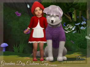 Sims 4 — Grandma Dog Costume Top by Dissia — Dog grandma costume knitted top inspired by Little Red Riding Hood Story :)