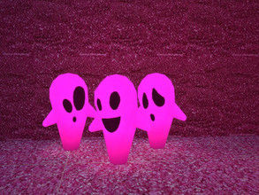 Sims 4 — Pink ghost floor lights by BeABarbie — 3 options spooky stuff pack needed