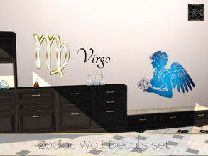 Sims 4 — Zodiac Wall Decals Set by theeaax — Do you like astrology or think that signs are cool in general? Then i