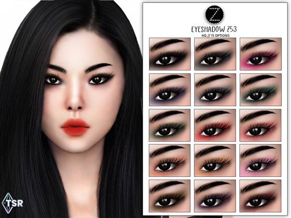 Sims 4 — EYESHADOW Z53 by ZENX — -Base Game -All Age -For Female -15 colors -Works with all of skins -Compatible with HQ