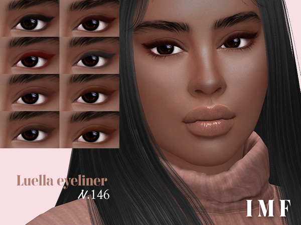 Sims 4 — IMF Luella Eyeliner N.146 by IzzieMcFire — Luella Eyeliner N.146 contains 8 colors in hq texture. Standalone