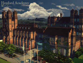 Sims 4 — Henford Academy by VirtualFairytales — The intrigues behind these colossal walls can bring you success or