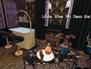 Sims 4 — White Wine Art Deco Bar- Only TSR CC by GenkaiHaretsu — Art deco Bar for White Wine Shell.