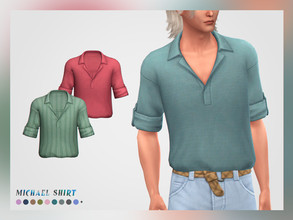 Sims 4 — Michael Shirt by pixelette — A more wearable/casual version of my Spellbound Blouse! - New mesh / EA mesh edit -