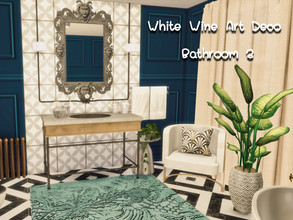 Sims 4 — White Wine Art Deco Bathroom 3- Only TSR CC by GenkaiHaretsu — Art deco Bathroom v3 for White Wine Shell.