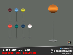 Sims 4 — (MESH REQUIRED) Alira Autumn Floor Lamp by sim_man123 — A collection of fall-themed recolors for my Alira Floor