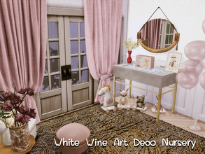 Sims 4 — White Wine Art Deco Nursery- Only TSR CC by GenkaiHaretsu — Art deco Nursery for White Wine Shell.