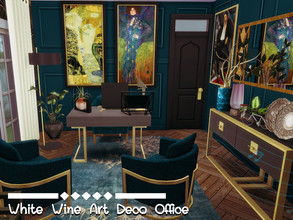 Sims 4 — White Wine Art Deco Office- Only TSR CC by GenkaiHaretsu — Art deco Office for White Wine Shell.