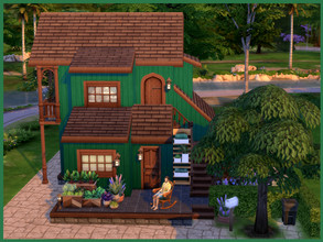 Sims 4 — October no cc by sgK452 — Lovely cottage on a small plot for single or couple, large living room with kitchen,