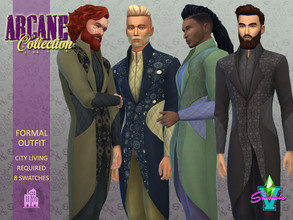 Sims 4 — Arcane Formal Outfit by SimmieV — Classic lines in the tradition of Fae Couture are featured in this complete