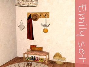 Sims 4 — Emily Set by Ylka — Luxurious set for your hallway! It includes: 1) Soft bench - has 8 colors 2) Clothes hanger