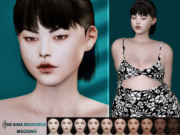 Sims 4 — Lenya Skin by MSQSIMS — This Skin is available in 10 Colors from light to dark. It is suitable for Female from