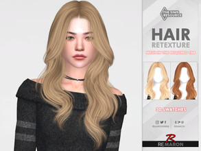 Sims 4 — Centre parting curly LL 99 Hair Retexture Mesh Needed by remaron — Hair retexture for females in The Sims 4