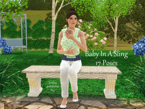 Sims 3 — Baby In A Sling by jessesue2 — Family Poses. Mom using a sling with baby. For most poses, I have included poses