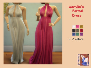 Sims 4 — ws Formal Marylin Dress - RC by watersim44 — A new creation for Marylin - retro style for your Sims. It's a