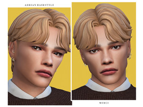 Sims 4 — Adrian Hairstyle by -Merci- — New Maxis Match Hairstyle for Sims4. -24 EA Colours. -For male, teen-elder. -Base
