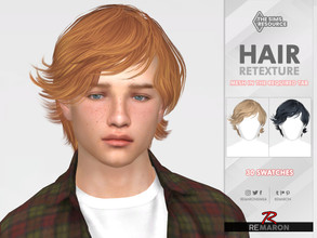Sims 4 — Short curls (LEON) Hair Retexture Mesh Need by remaron — Hair retexture for males and females in The Sims 4