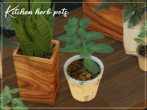 Sims 4 — Kitchen Herb Pots 002 by tokotomy — Kitchen Herb Pots You can find it in the Decorative - Clutter category. :Do