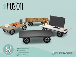 Sims 4 — Fusion Coffee table by SIMcredible! — by SIMcredibledesigns.com available at TSR 4 colors variations