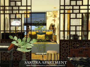 Sims 4 — Sakura Apartment by dasie22 — The flat was built in San Myshuno at 1310 21 Chic Street. This Far Eastern,
