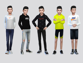 Sims 4 — NIKE Athletic Sweatshirts Boys by McLayneSims — TSR EXCLUSIVE Standalone item 8 swatches MESH by Me NO