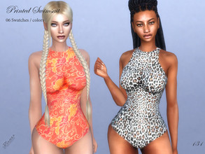 Sims 4 — Printed Swimsuit by pizazz — Printed Swimsuit for your sims 4 game. image above was taken in game so that you