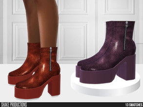 Sims 4 — 774 - Platform Leather Boots by ShakeProductions — Shoes/High Heels New Mesh All LODs Handpainted 13 Colors