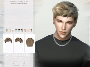 Sims 4 — WINGS-TO1010-Handsome short hair by wingssims — Colors:36 All lods Compatible hats Hope you like it!