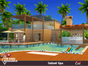 Sims 4 — Sulani Spa_TSR only CC by evi — Health and Spa center for relaxing at Sapphire plot. Enjoy!