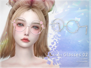 Sims 4 — Sakura glasses / 2 by Arltos — 5 colors. HQ compatible.