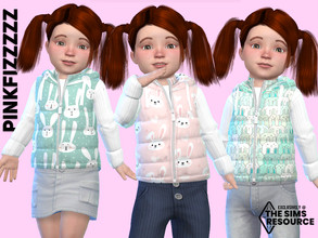 Sims 4 — Bunny Toddler Bodywarmer by Pinkfizzzzz — Cute bodywarmer in 6 different swatches for your mini sims!