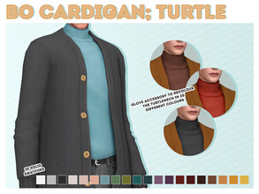 Sims 4 — Bo Cardigan (turtle recolour) [Patreon] by Solistair — Male top for autumn and winter days when one layer is not