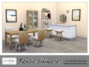 Sims 4 — Nordic dining set by so87g — - Nordic bar: 2 colors, cost 500$ you can find it in entertainment - bar. NEW