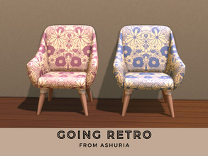 Sims 4 — Retro Armchair by Ashuria — 4 Swatches with one pattern. Please do not reupload or claim as your own.