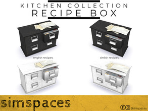 Sims 4 — Kitchen Collection - recipe box by simspaces — Part of the Kitchen Collection set: all your treasured baking
