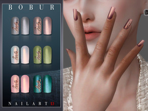 Sims 4 — Square Nails 13 by Bobur2 — Square Nails for female 24 colors HQ compatible I hope you like it