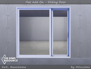 Sims 4 — Flat Sliding Door 3x3 by Mincsims — for short wall 8 swathces