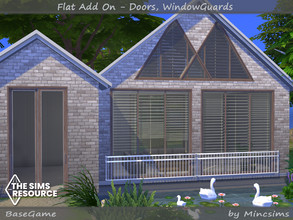 Sims 4 — Flat AddOn - Doors and Window Guards by Mincsims — This set is an add-on for Flat Window Set. The set consists