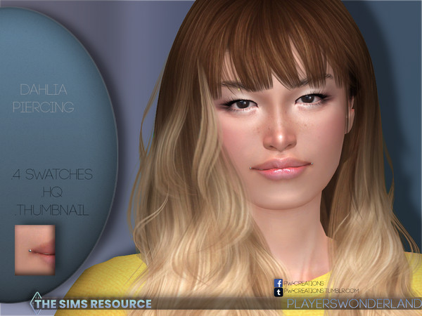 Sims 4 — Dahlia Piercing by PlayersWonderland — This has been requested :) So here it is! It comes in a variety of 4