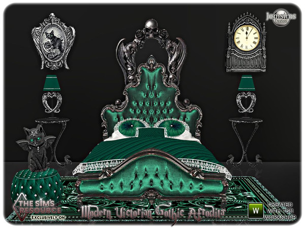 Sims 4 — Modern victorian gothic Afrodita bedroom by jomsims — Modern victorian gothic Afrodita bedroom Very worked
