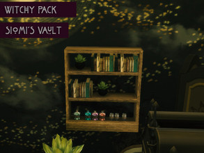 Sims 4 — Witchy Bookshelves by siomisvault — A rustic wall bookshelves pure wood on your walls! Thanks for the support