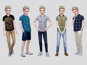 Sims 4 — Donix Patterned Shirt Boys by McLayneSims — TSR EXCLUSIVE Standalone item 12 Swatches MESH by Me NO RECOLORING