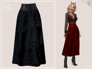Sims 4 — GothSkirt by Paogae — Long skirt, gothic style, it comes in five colors, perfect for Halloween and for all our