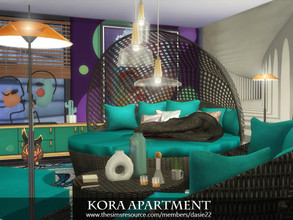 Sims 4 — Kora Apartment  by dasie22 — The apartment was built in San Myshuno at 1313 21 Chic Street. This modern studio
