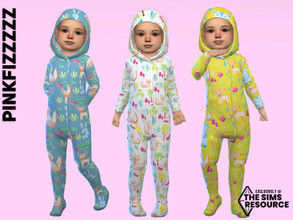 Sims 4 — Toddler Animal Sleepsuit by Pinkfizzzzz — Cute unisex animal print sleepsuit for the little sims in your worlds
