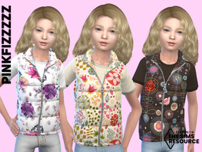 Sims 4 — Child Flower Bodywarmer by Pinkfizzzzz — Cute little bodywarmer top for your cute mini sims in 6 different