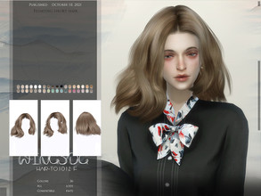 Sims 4 — TO1012-Floating short hair by wingssims — Colors:36 All lods Compatible hats Hope you like it!