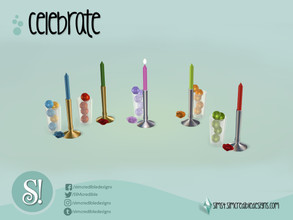 Sims 4 — Celebrate Candle and balls by SIMcredible! — by SIMcredibledesigns.com available at TSR 5 colors variations